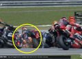 Jack Miller crashed on Lap 1 of the Malaysian Motorcycle Grand Prix.