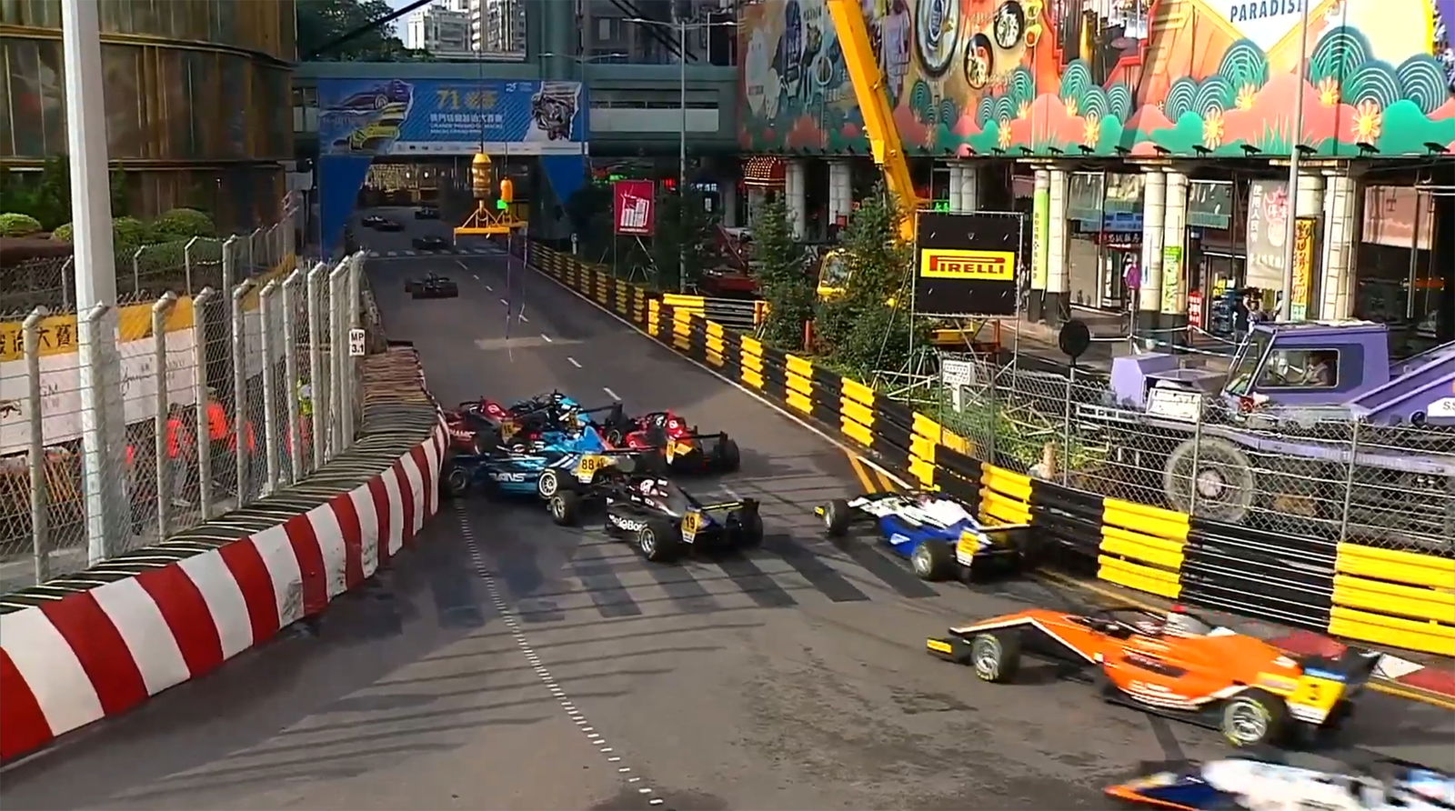 James Wharton crashed on Lap 3 of the 71st Macau Grand Prix. 