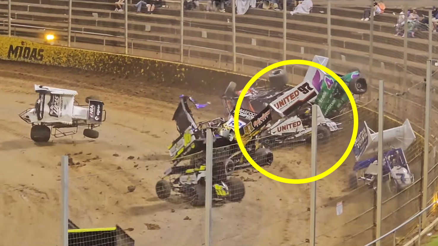 Shane van Gisbergen was caught in a multi-car pile-up at Western Springs Speedway.