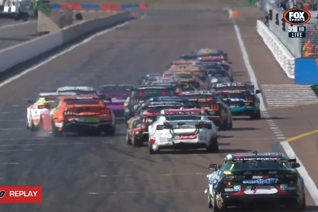 This clusterf**k of a restart was unnecessary, explains Roland Dane. Image: Fox Sports