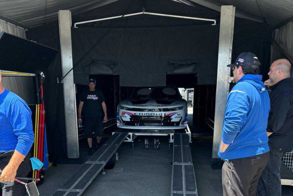 Shane van Gisbergen's brand-new Chevrolet goes through Tech Inspection at Sonoma. Image: Roland Dane