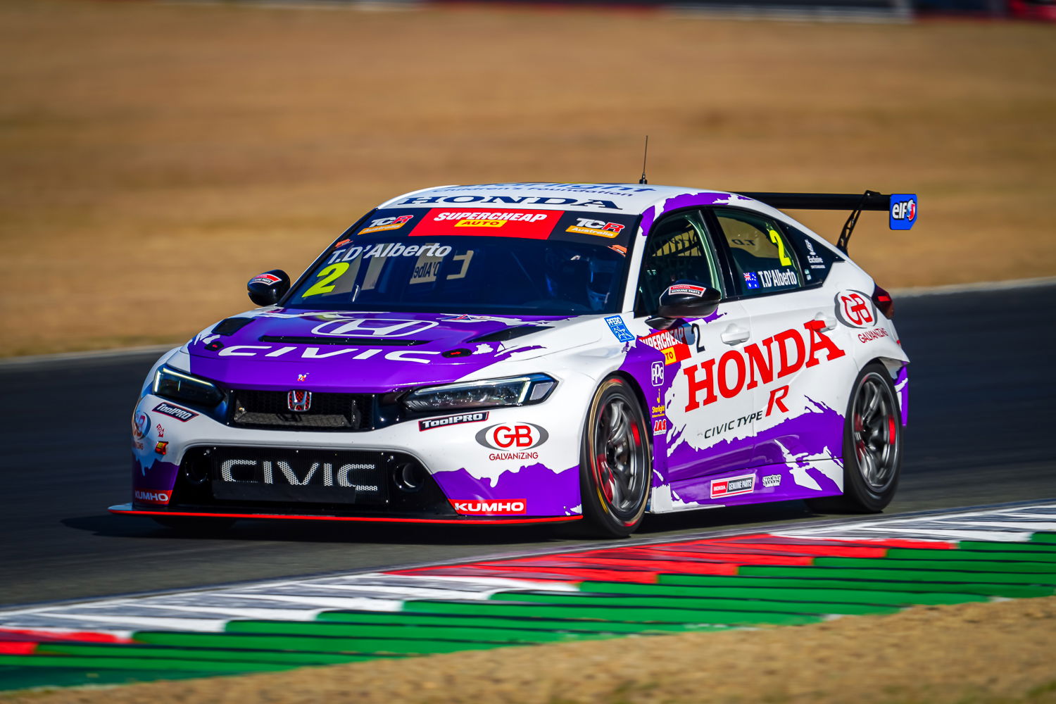 Tony D'Alberto in his Honda Civic FK8 Type R at Queensland Raceway.