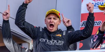 Todd Hazelwood celebrates winning the 2024 Bathurst 1000.