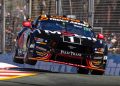 Ryan Wood over the beach chicane at the Surfers Paradise Street Circuit.