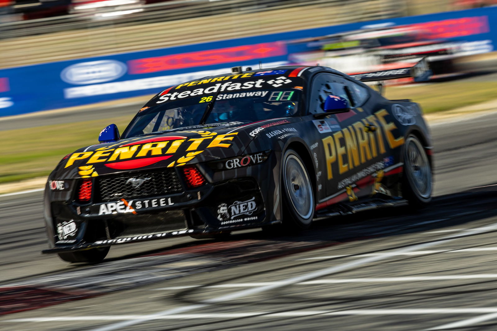 Richie Stanaway in the Grove Racing Ford Mustang. 