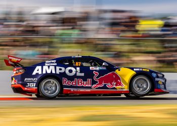 The #87 Red Bull Ampol Racing Chevrolet Camaro ZL1 of Will Brown.