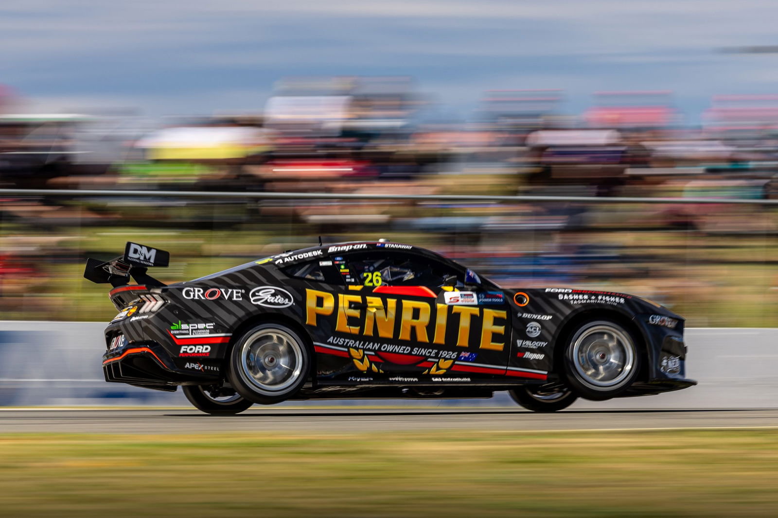 Richie Stanaway in the #26 Grove Racing-run Ford Mustang.