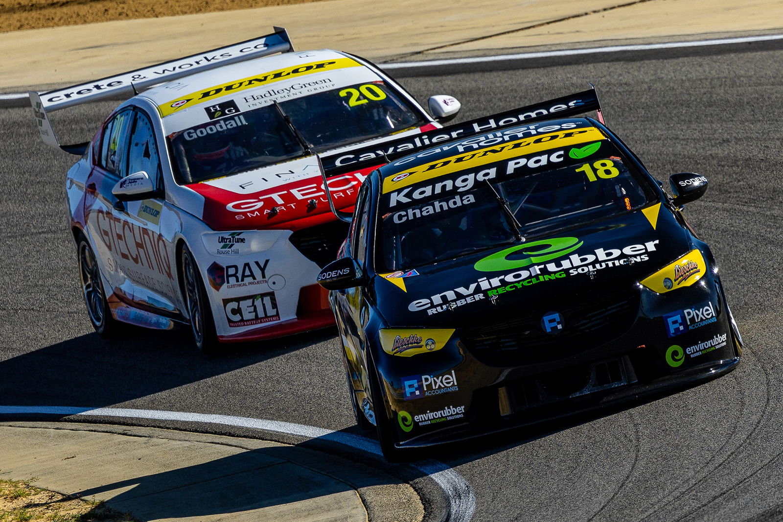 Matt Chahda in the Matt Chahda Motorsport Holden ZB Commodore at Waneroo Raceway. 