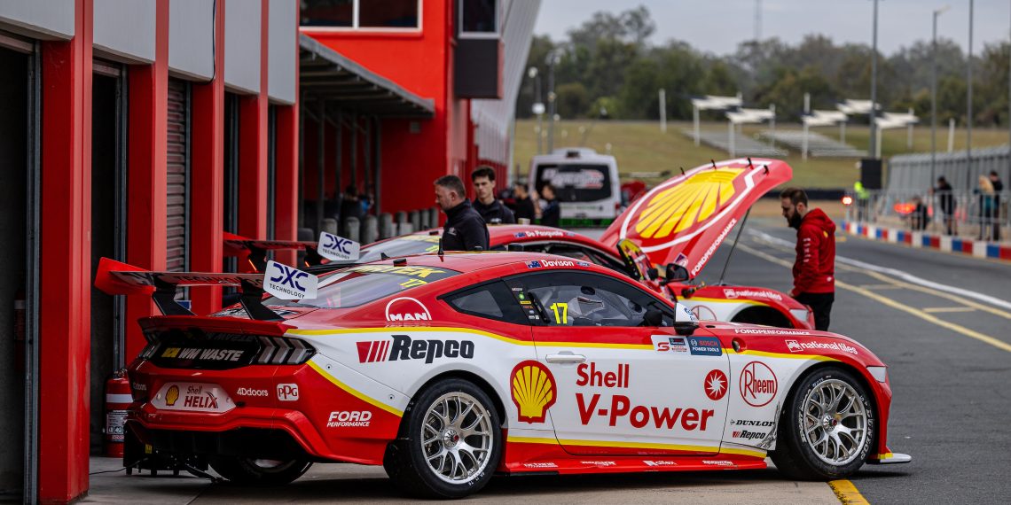 The #17 Dick Johnson Racing Ford Mustang at Queensland Raceway.