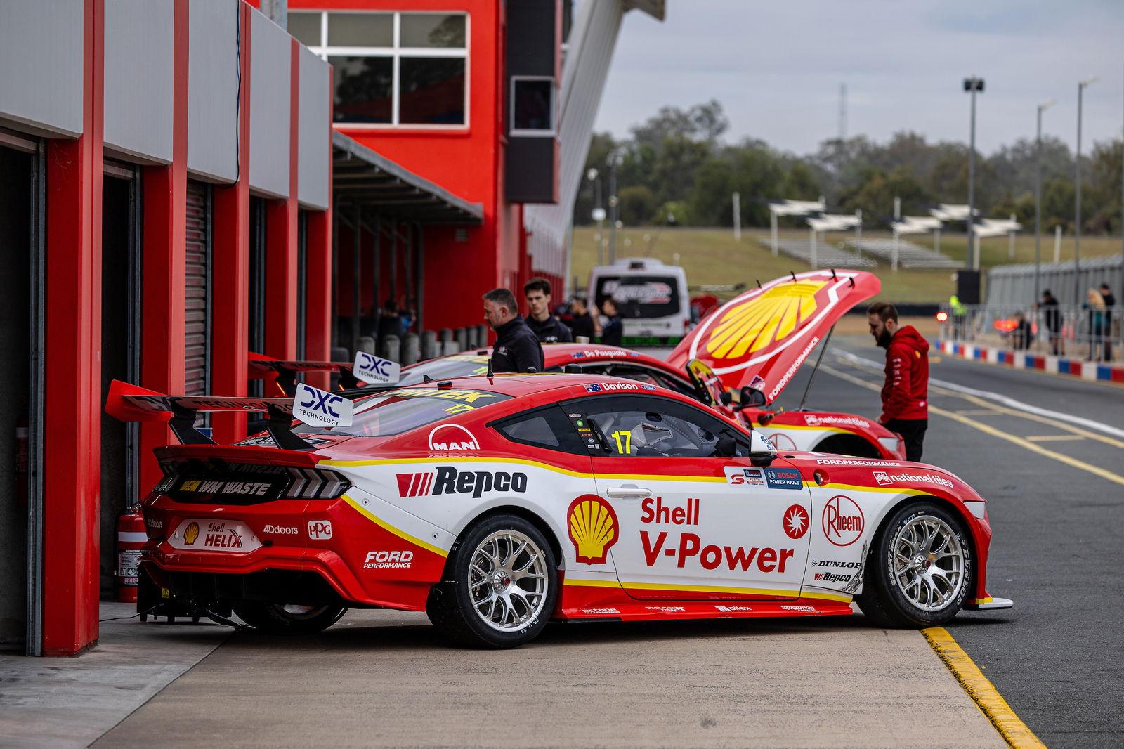 The #17 Dick Johnson Racing Ford Mustang at Queensland Raceway.