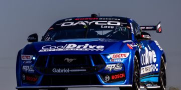 Aaron Love in a BRT Mustang in Sydney. Image: InSyde Media