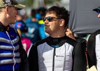 Walkinshaw Andretti United drive Ryan Wood (right) with Grove Racing's Matt Payne.