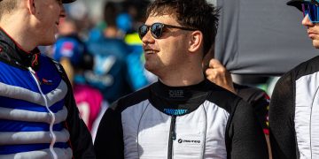 Walkinshaw Andretti United drive Ryan Wood (right) with Grove Racing's Matt Payne.