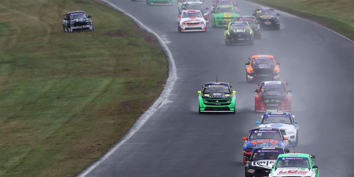 In wet and greasy conditions, Cody Brewczynski beat home Kody Garland and Joel Heinrich. Image: InSyde Media