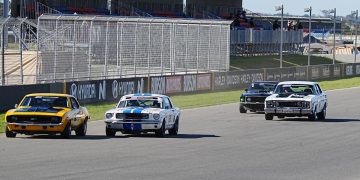 A big field of Historic Touring Cars were part of the inaugural The Bend Classic. Image: The Bend / Peter Knight