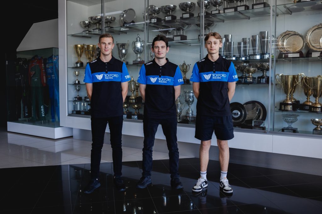 (left to right) Tickford Super2 drivers Lochie Dalton, Brad Vaughan, and Rylan Gray. Image: Supplied