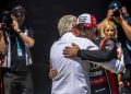 Tim Slade cops a hug from Supercars CEO Shane Howard. Image: InSyde Media