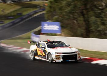 Todd Hazelwood on-track in the #99 Erebus Motorsport Chevrolet Camaro at Mount Panorama. Image: InSyde Medi