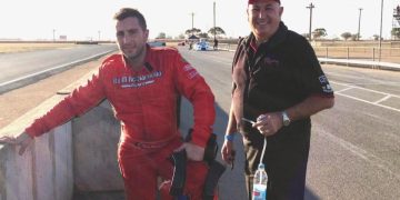 Sports Sedan winners, driver Tony and his proud and passionate father Basil.