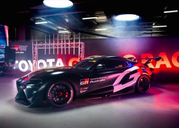 Toyota Australia unveils full-size model of GEN3 GR Supra Supercar at Bathurst.