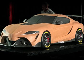 A clay model of the proposed Toyota GR Supra Supercar.