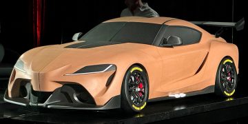 A clay model of the proposed Toyota GR Supra Supercar.