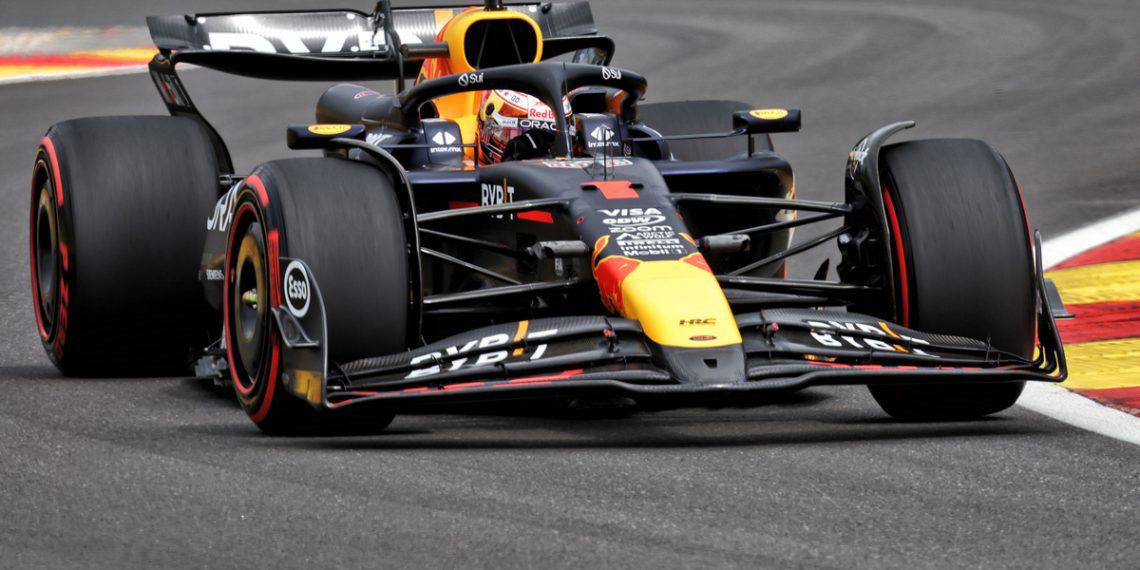 Max Verstappen went fastest in the opening hour of practice for the Belgian. GP. Image: Bearne / XPB Images