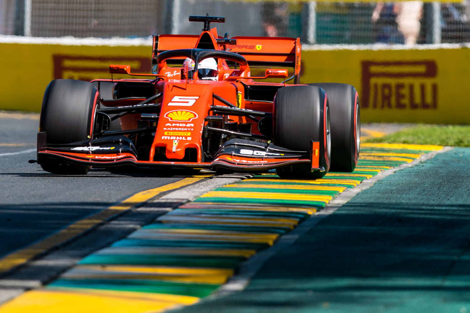 Sebastien Vettel, cocooned in his Ferrari 