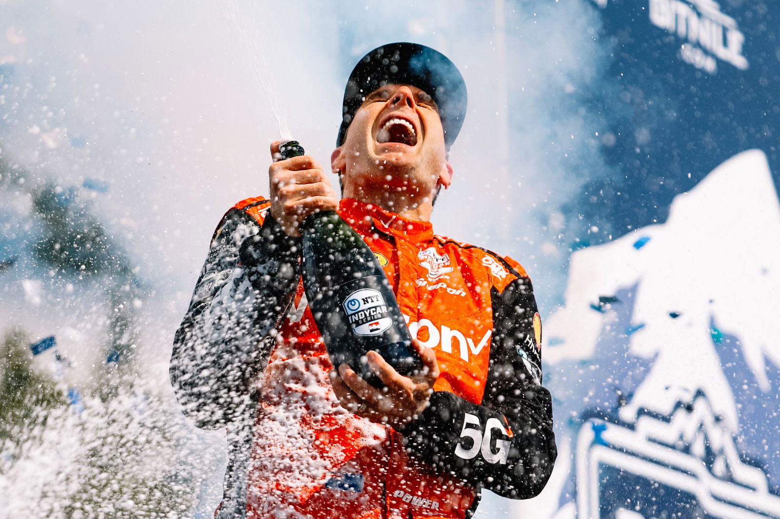 Will Power celebrates 44th career victory at Portland International Raceway.