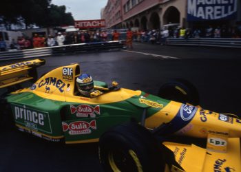 Michael Schumacher at the wheel of a Benetton B193B. Image: Photo4 / XPB Images