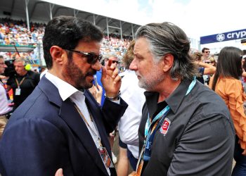 FIA president Mohammed Ben Sulayem with Michael Andretti. Image: Coates / XPB Images