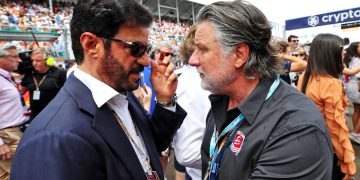 FIA president Mohammed Ben Sulayem with Michael Andretti. Image: Coates / XPB Images