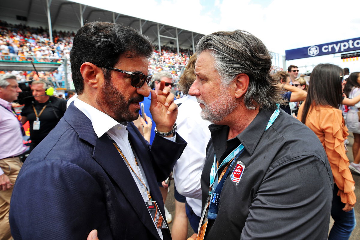 FIA president Mohammed Ben Sulayem with Michael Andretti. Image: Coates / XPB Images