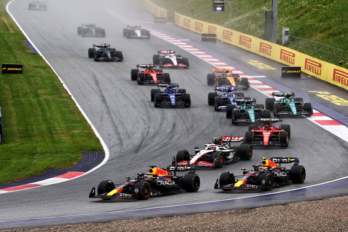 Max Verstappen resisted Sergio Perez to take the Austria Sprint