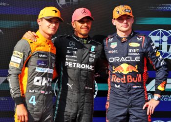 How many more times will Lando Norris share a podium in F1 with Lewis Hamilton and Max Verstappen?