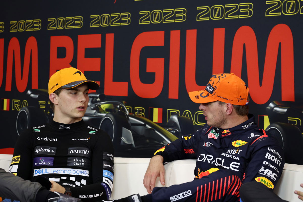 Max Verstappen raced Oscar Piastri for the first time in the Australian's rookie season