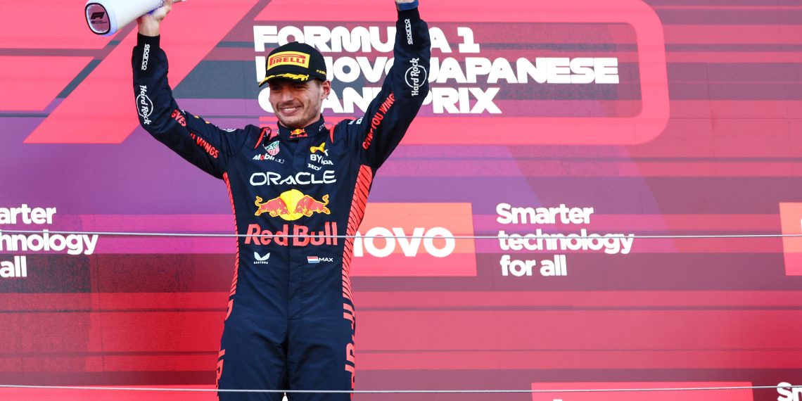 Max Verstappen savoured his moment on top of the Japanese GP podium