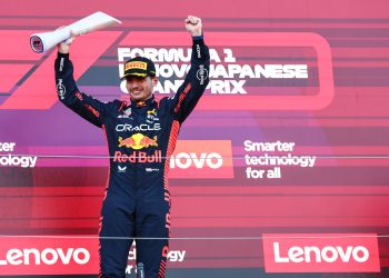 Max Verstappen savoured his moment on top of the Japanese GP podium