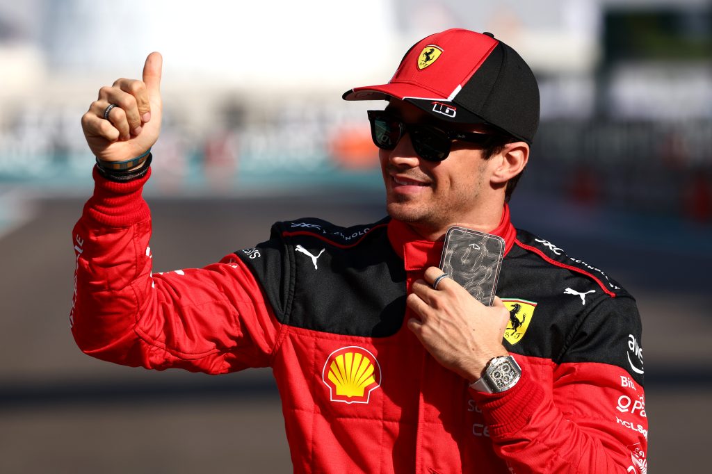 Thumbs up to a done deal. Charles Leclerc has signed a new contract with Ferrari 