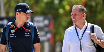 Max and Jos Verstappen in the Bahrain paddock. Image: Price / XPB Images