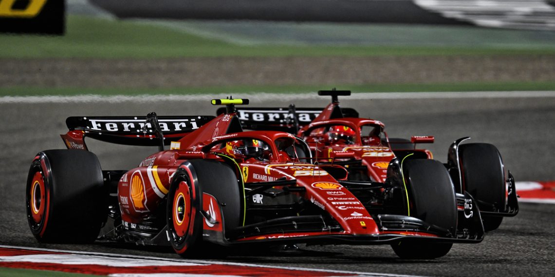 Carlos Sainz finished the Bahrain GP third while Charles Leclerc was fastest in qualifying. Image: Price / XPB Images