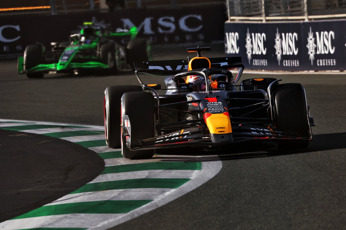 Max Verstappen was fastest in opening practice in Saudi Arabia. Image: Charniaux / XPB Images