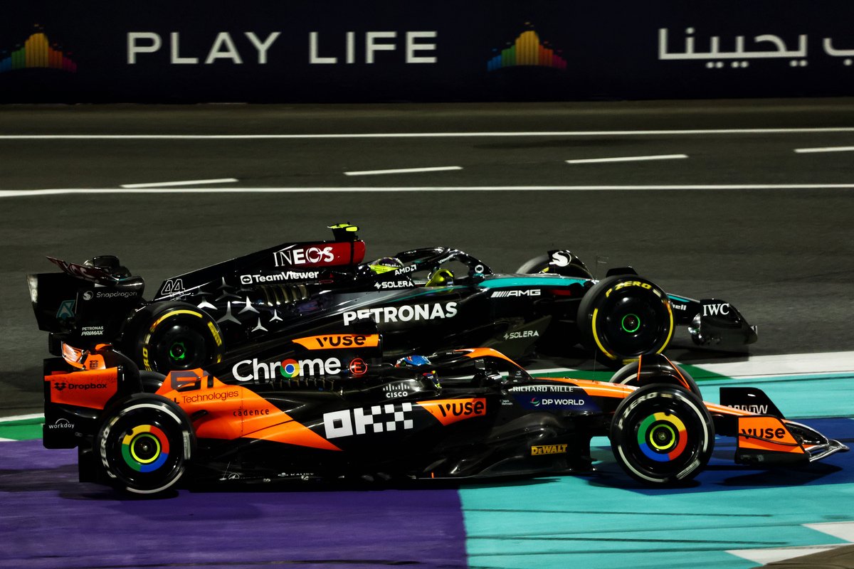 Oscar Piastri described his battle with Lewis Hamilton in Saudi Arabia as frustrating. Image: Charniaux / XPB Images