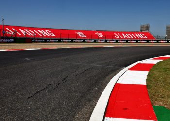 The Shanghai International Circuit track surface has been painted ahead of this weekend’s Formula 1 Chinese Grand Prix. Image: Batchelor / XPB Images