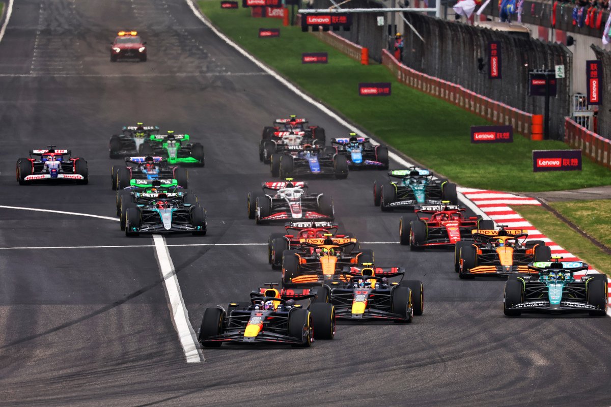 Max Verstappen has eased to victory in the Chinese Grand Prix while a clumsy move from Lance Stroll eliminated Daniel Ricciardo. Image: Batchelor / XPB Images