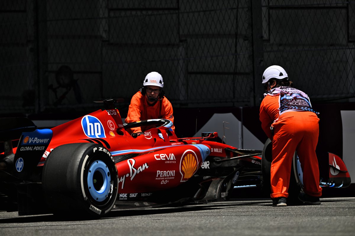 Charles Leclerc got only three laps before his Miami GP practice session ended. Image: Price / XPB Images