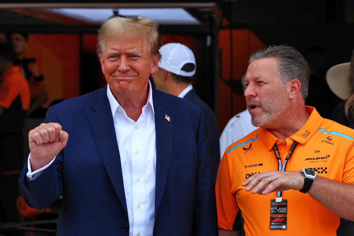 Former United States president Donald Trump was a high-profile attendee of the Miami Grand Prix last weekend. Image: Coates / XPB Images