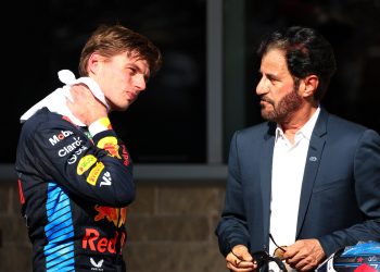 Max Verstappen and FIA president Mohammed Ben Sulayem. Image: Coates / XPB Images