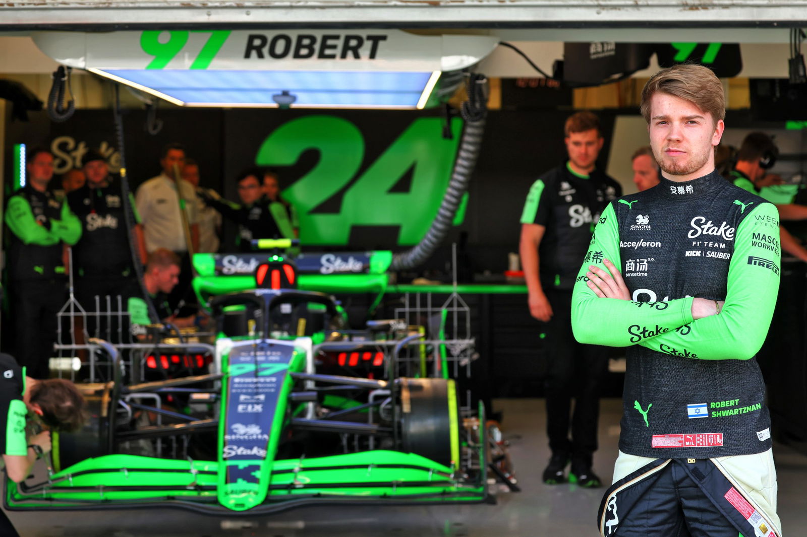 Sauber test driver Robert Shwartzman at the Mexico City Grand Prix. 