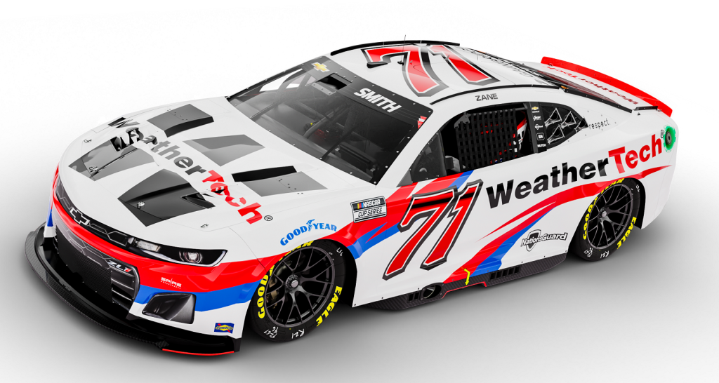 A render of Zane Smith's Cup Series entry in its WeatherTech Livery. Image: Supplied